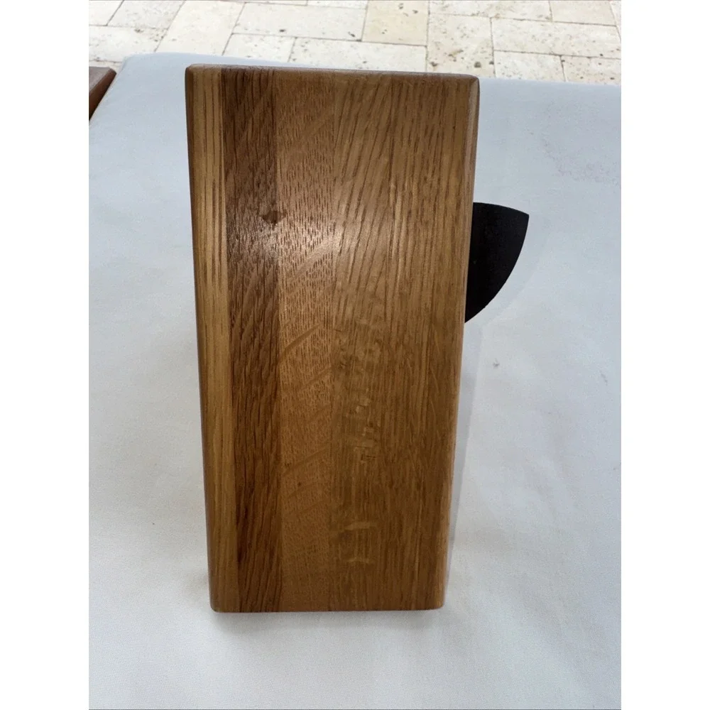 Cutco Studio 4+4 Solid Oak Wood 8-Slot Knife Block Holder Made In USA